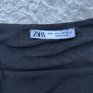 Zara Black Mesh Silver Studded Halter Crop Top Size Small thumbnail 10
