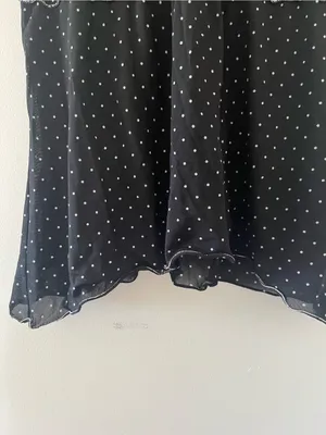 Vintage Black Polka Dot Babydoll Top Small Sleeveless Empire Waist 2000s thumbnail 4