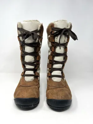 Timberland Mt. Hayes Tall Waterproof Winter Boots Brown Cream Leather Nylon 6 thumbnail 7