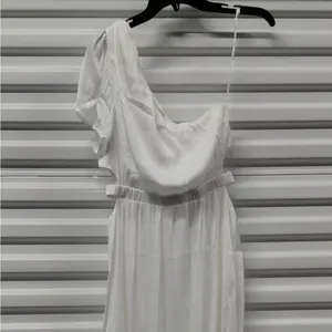 Prómesa Formal Evening Gown Dress Size Small White One Shoulder Wedding Party thumbnail 8