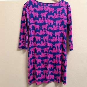 Lilly Pulitzer Marlowe "Pack Your Trunk" Mini Dress Medium Elephant Pima Cotton thumbnail 4