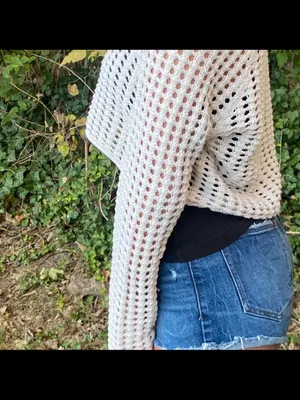 Wild Fable White Crochet Open-Knit Women's Sweater Womens Large thumbnail 4