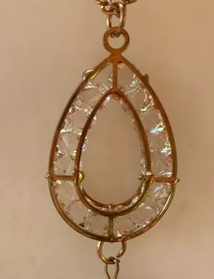 Vintage Estate Sale crystal like gold tone thumbnail 3