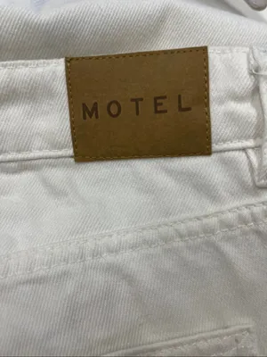 Motel Rocks White Relaxed Wide Legs Jeans with Raw Hem Size 28 thumbnail 4