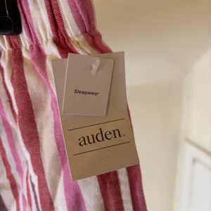 Auden NWT Women's Pink Striped Flannel Sleep Short Size M thumbnail 3