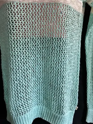 American Eagle Light Mint Open-Knit Stripe Sweater SM NWT thumbnail 8