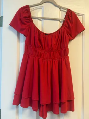 Windsor Red Romper Sweetheart Neckline Dress thumbnail 2