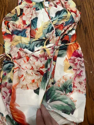 NEW! Floral Multicolor Sleeveless Wrap Dress bubble skirt thumbnail 15