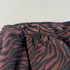 Express Brown‎ Zebra Print Chiffon Surplice Sleeveless Shoulder Pads Crop Top thumbnail 6