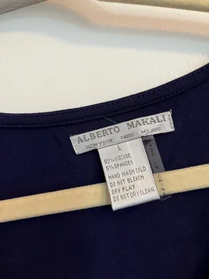 Alberto Makali Navy blue mini dress mirror sequin decal long sleeve ruched large thumbnail 2