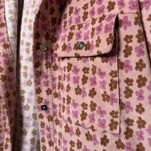 Entro Women Bloom Corduroy Button Up Shacket Top Small Pink Floral Western Boho thumbnail 5