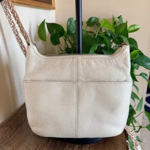 Brighton‎ Barbardos Cream Pebble Leather Braided Strap Shoulder Bag Artisan Boho thumbnail 7