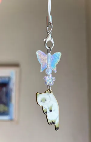Handmade cat boho cute fairy phone charm/bag accessory/car display/strap🐈🌟 thumbnail 1