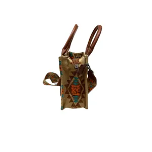 Wrangler Aztec Print Tote Bag Western Canvas Crossbody Strap Brown‎ Like New thumbnail 5