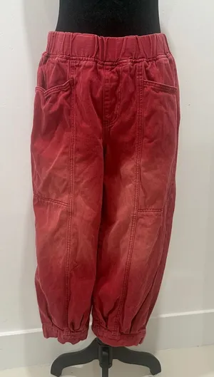 SHEIN Red Elastic Waist Jogger Jeans thumbnail 1