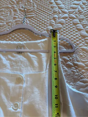 New Day Button-Front Square-Neck White Linen Blend Dress women’s XL thumbnail 12
