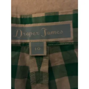 Draper James Women’s Green White Gingham Shorts Size 10 Cotton Casual thumbnail 3