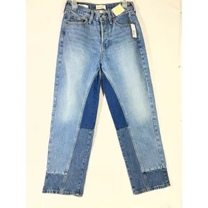 Universal Thread Mid‎ Rise 90s Baggy Patchwork Denim Jeans Women 2S Button Fly thumbnail 2
