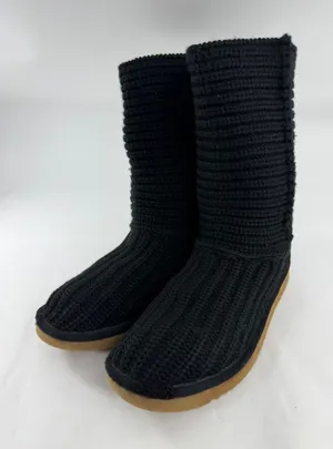 UGG Australia Classic Cardy 5857 Black Knit Mid Calf Boots Womens 7 thumbnail 1