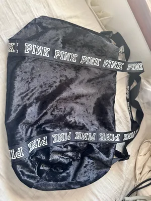 PINK Black Velvet Tote / Gym Bag thumbnail 2