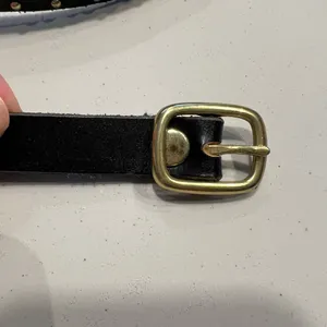 Gap Black Studded Belt with Gold Buckle thumbnail 2