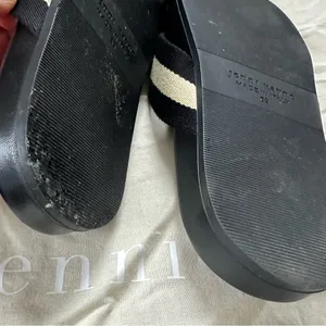 Jenni Kayne Cotton Crossover Sandal in a black and cream stripe Size 39 thumbnail 7