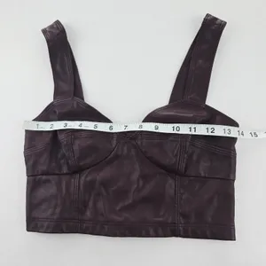 Peter‎ Som -1628 Rent The Runway - Burgundy Red Faux Leather Bustier Top Size 2 thumbnail 11
