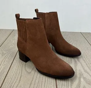 Sam Edelman Women's Kaiti Block Heel Ankle Boots 8M Walnut Suede $180 thumbnail 1