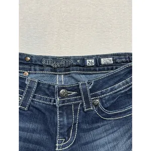 Miss Me Womens Skinny Jeans Medium Wash Embroidered Mid Rise Sz 26 thumbnail 3