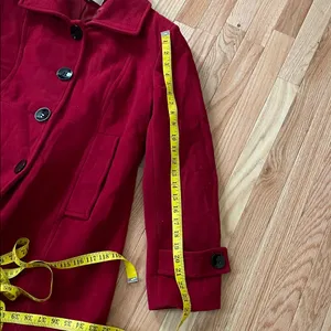Gallery Pea Coat Womens XL Red Button Up Wool Vintage Inspired Old Money Preppy thumbnail 9
