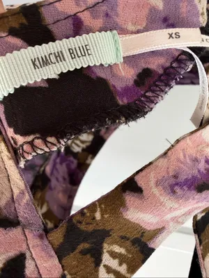 Kimchi Blue Purple Floral Babydoll Mini Dress xs thumbnail 8