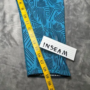 Brooks Leggings Women XL Blue Geometric Equilibrium‎ Running Crop Capri 220610 thumbnail 5