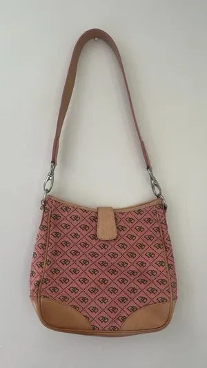 Dooney & Bourke Y2K Vintage Pink Monogram Messenger Shoulder Bag Purse thumbnail 1