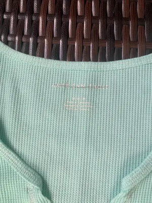 American Eagle Mint Waffle Henley thumbnail 5