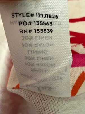 NWT Lulus Women Pink Orange Tropical Leaf Print Linen Blend Blazer Jacket S(A886 thumbnail 12