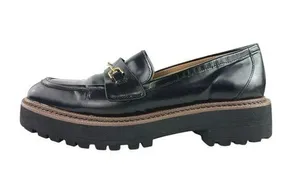 Sam Edelman Laurs Women's Black Leather Slip On Platform Loafer Flat Shoes Sz 9 thumbnail 1