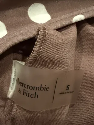 Abercrombie & fitch brown one shoulder bikini top with white polka dots size S . thumbnail 4