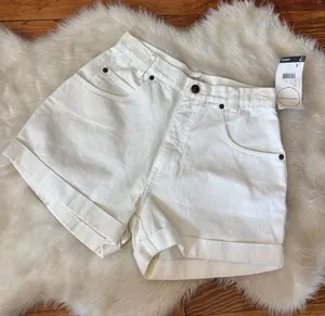Xhilaration Vintage 90s White Deadstock High-Rise Cuffed Denim Shorts thumbnail 1