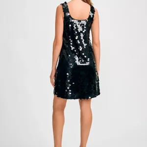 Isaac Mizrahi Black Sequin Mini Dress thumbnail 3
