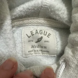 League | Women's Gray Nashville TN Cropped Striped‎ Graphic Hoodie Sweatshirt, M thumbnail 4