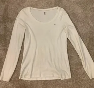 Tommy Hilfiger White Long Sleeve Top thumbnail 1