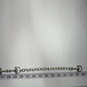Horsebit Equestrian Belt Chain Silver Adjustable Metal Link Classic Preppy Femme thumbnail 5