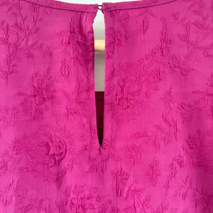 Ted Baker Magenta Pink Floral‎ Jacquard Puff Sleeve Blouse XL 1037380 NWT thumbnail 5