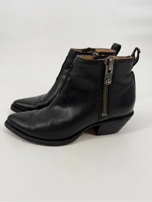 FRYE Sacha Moto Short Bootie Double Zip Black Size 6 thumbnail 3