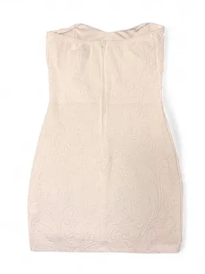 Windsor White Strapless Floral Embossed Jacquard Bodycon Mini Dress Medium thumbnail 3