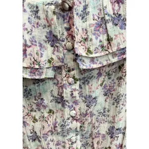 Love Shack Fancy Shanely Mini Dress Positano Blue Floral Smocked‎ Cotton S thumbnail 6