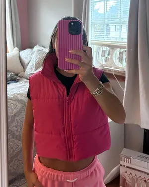 Pink Cropped Vest thumbnail 1