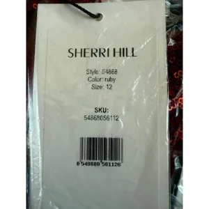 Sherri Hill 54868 Ruby Red Sequin Open Back High‎ Slit Gown Size 12 NWT thumbnail 3
