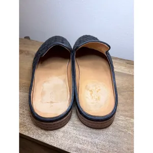 Vince Black Intrecciato Woven‎ Leather Slip On Mules Size 9 thumbnail 3