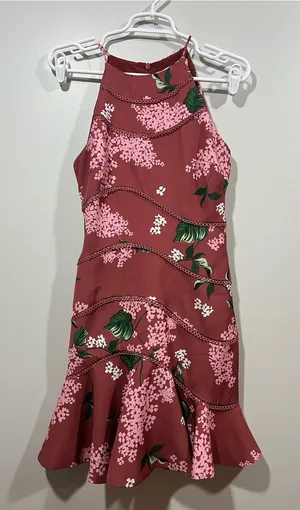 KEEPSAKE the Label Maroon Floral Halter Midi Dress Size XS thumbnail 1